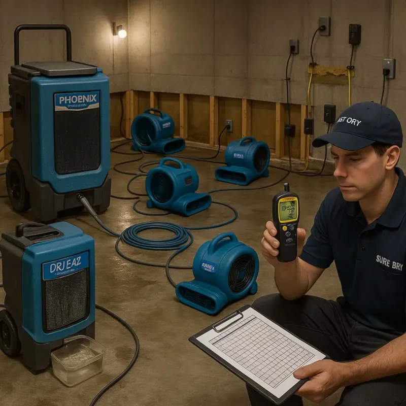 Structural Drying and Dehumidification process in Hurley, NM